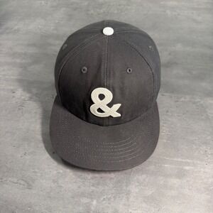 Hedley & Bennett Chef Hat Charcoal Grey Ampersand Logo Leather Strapback Cap